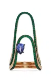 Marie Mas N°26 18k Rose Gold Tanzanite; Emerald Ring In Green