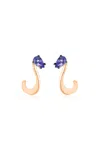 Marie Mas Nova 18k Rose Gold Tanzanite Earrings In Blue