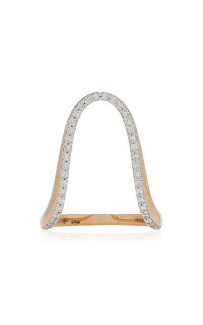 Marie Mas Radiant 18k Rose Gold Diamond Ring In Pink