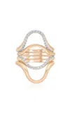 Shop Marie Mas Set-of-four 18k Rose Gold Diamond Rings In Pink