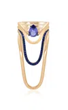 Marie Mas Set-of-four 18k Rose Gold Tanzanite Rings In Blue