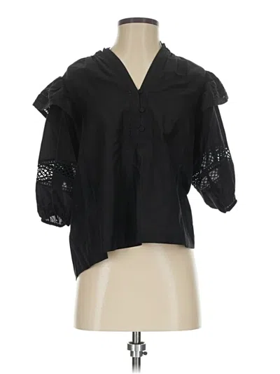 Pre-owned Marie Oliver 3/4 Sleeve Blouse In Black