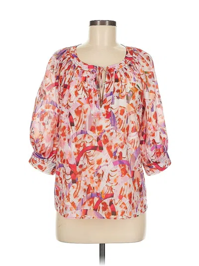 Pre-owned Marie Oliver 3/4 Sleeve Blouse In Pink