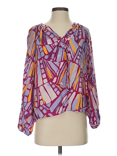 Pre-owned Marie Oliver 3/4 Sleeve Blouse In Purple