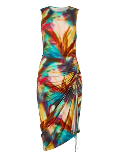 Marie Oliver Abstract-print Drawstring Dress In Multi