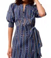 Marie Oliver Adina Top In Ikat In Blue