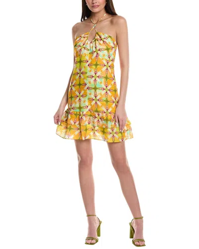 Alisa Linen-blend Mini Dress In Orange