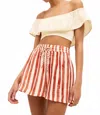 Marie Oliver Ana Tierra Stripe Shorts In Rust And Cream In Multi