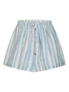 Marie Oliver Ana Striped Drawstring Shorts In Blue