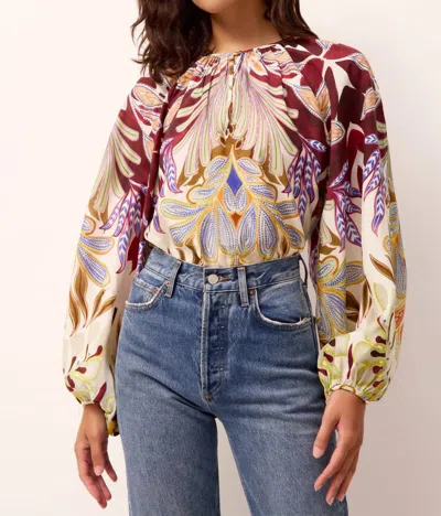 Marie Oliver Arabella Long Sleeve Top In Tranquility In Multi