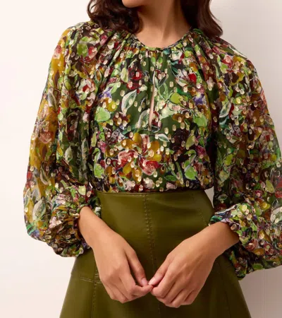 Marie Oliver Arabella Top In Metallic Jacquard Dot In Multi