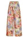 Marie Oliver Ariel Floral-print Wide-leg Trousers In Pink