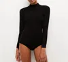Marie Oliver Barrett Mock Neck Bodysuit In Black In Black