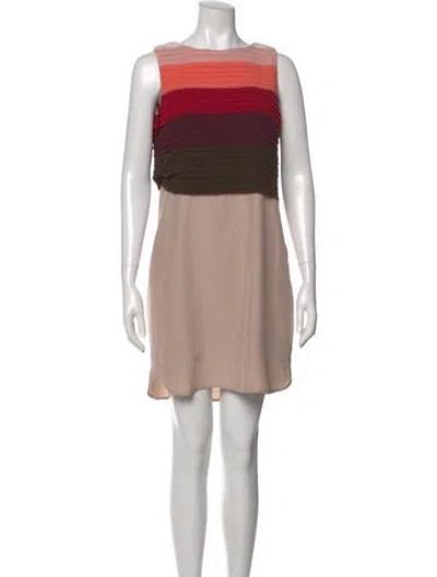 Pre-owned Marie Oliver Bateau Neckline Mini Dress In Neutral