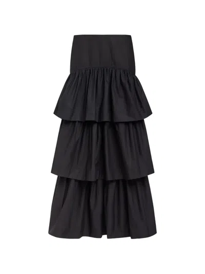 Marie Oliver Baylor Tiered Maxi Skirt In Black