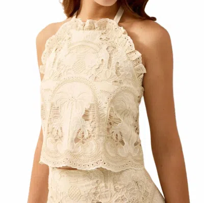 Marie Oliver Bethany Halter Neck Top In Shore In White
