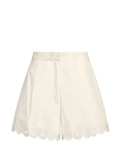 Marie Oliver Betty Lace Scalloped Shorts In White