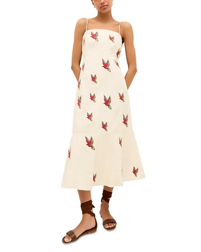 Marie Oliver Birdie Flounce Midi Dress In Neutral