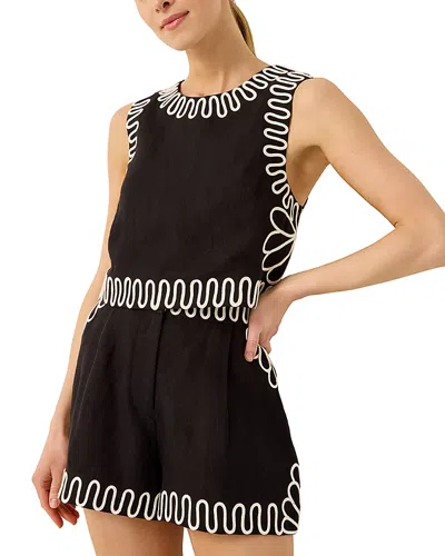 Marie Oliver Blanche Soutache Trim Shorts In Black