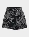 Marie Oliver Blanche Wide-leg Embroidered Linen Shorts In Wildflower