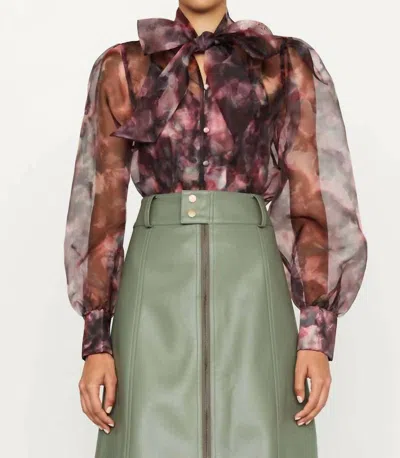 Marie Oliver Bonnie Blouse In Red Velvet In Brown