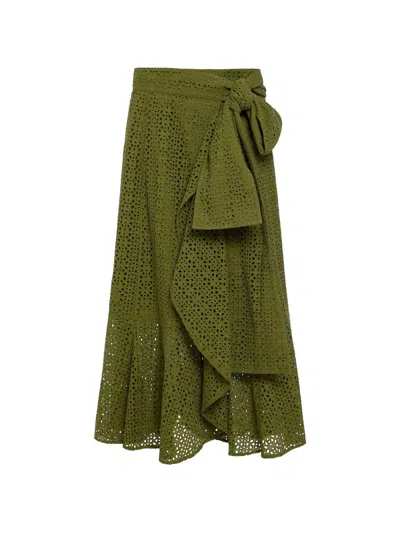 Marie Oliver Bow Ruffle Skirt In Green