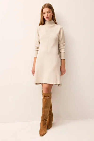 Marie Oliver Brantley Long Sleeve Dress In Antarctica In Neutral