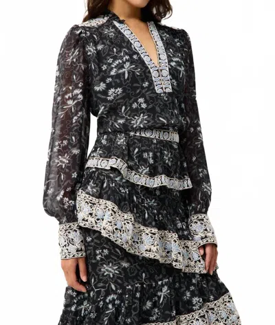 Marie Oliver Brielle Gardenia Blouse In Navy In Blue
