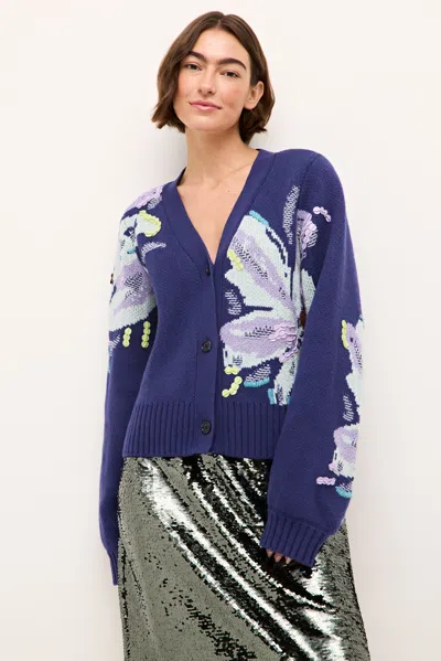 Marie Oliver Calister Cardigan In Heliotrope