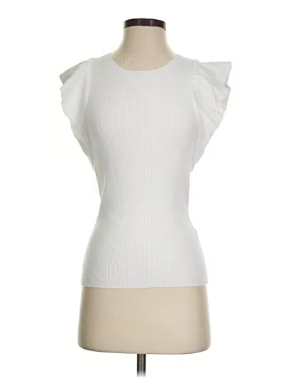 Pre-owned Marie Oliver Cardigan Sweater In White