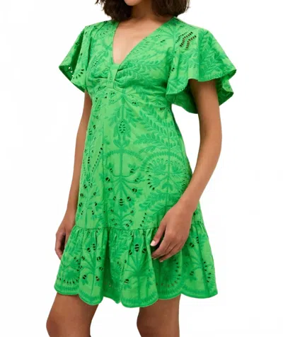 Marie Oliver Carmina Keyhole Mini Dress In Emerald In Green