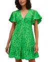 Marie Oliver Carmina Keyhole Mini Dress In Emerald In Green