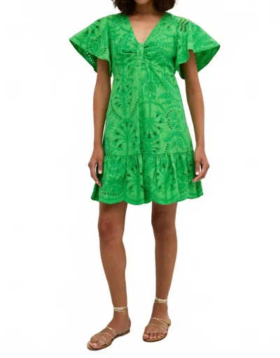 Marie Oliver Carmina Keyhole Mini Dress In Emerald In Green