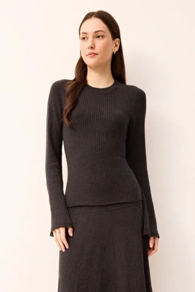 Marie Oliver Carrey Long Sleeve Top In Cacao In Black