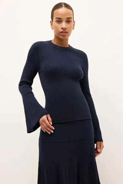 Marie Oliver Carrey Top In Navy In Blue