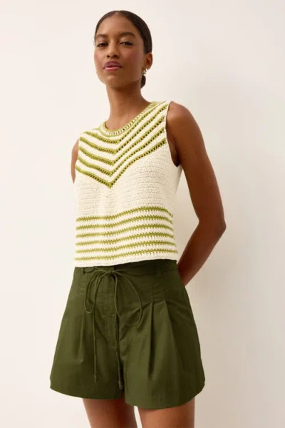 Marie Oliver Cass Sleeveless Top In Green Crochet In Multi