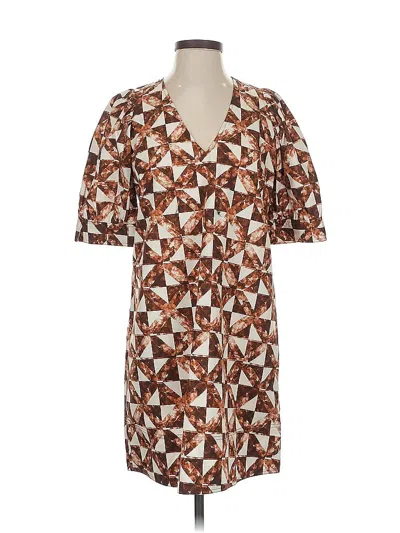 Pre-owned Marie Oliver Casual Dress In Brown