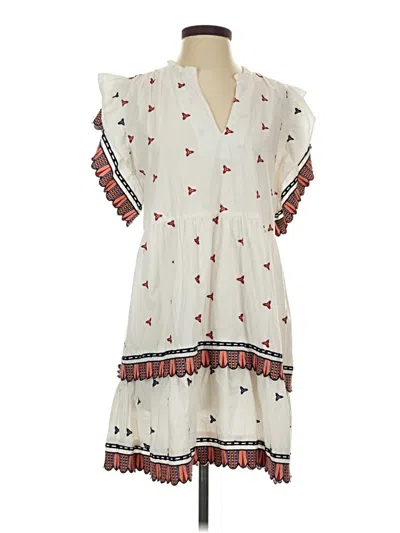 Pre-owned Marie Oliver Casual Dress In White