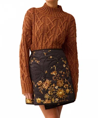 Marie Oliver Cecile Long Sleeve Sweater In Bronze In Brown