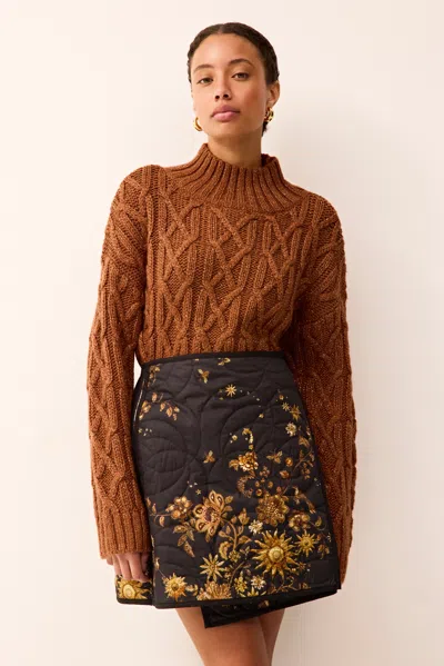 Marie Oliver Cecile Long Sleeve Sweater In Bronze In Brown