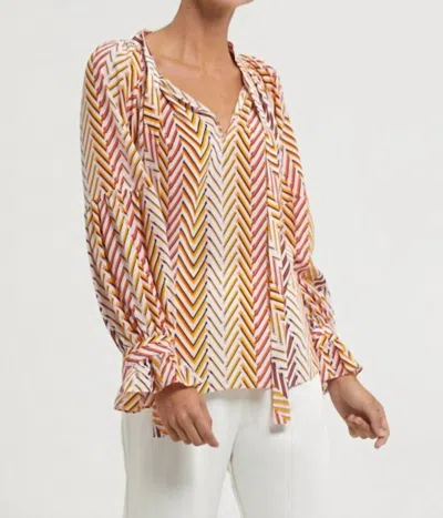 Marie Oliver Cerci Blouse In Chevron Stripe In Multi