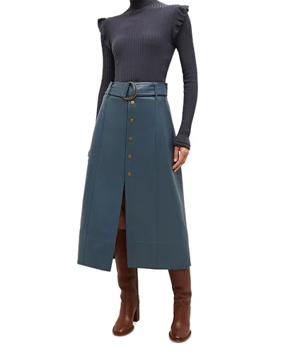 MARIE OLIVER CHELSEA FAUX LEATHER MIDI SKIRT