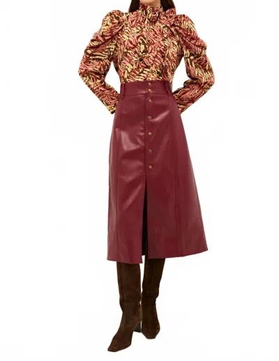 Marie Oliver Chelsea Midi Skirt In Brick In Multi