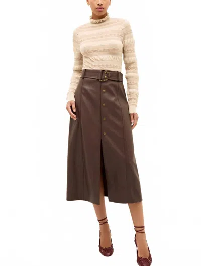 Marie Oliver Chelsea Midi Skirt In Walnut In Brown