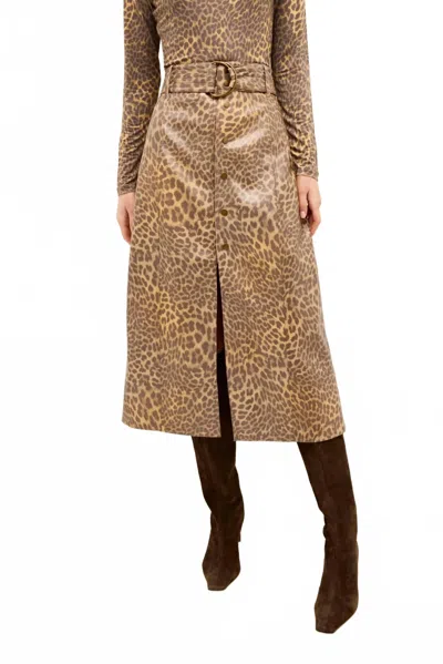 Marie Oliver Chelsea Midi Skirt In Leopard In Multi