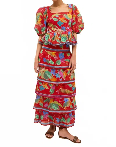 Marie Oliver Christie Maxi Skirt In Macaw In Red