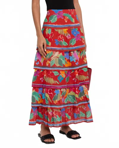 Marie Oliver Christie Floral-print Maxi Skirt In Red