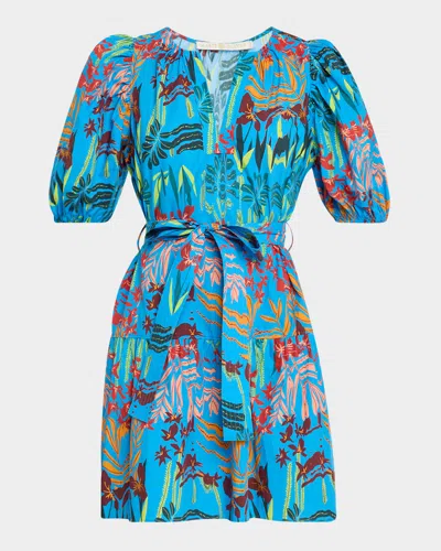 MARIE OLIVER CLARA TIERED BOTANICAL-PRINT MINI DRESS