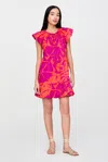 Marie Oliver Clover Mini Dress In Dahlia Print In Dahlia