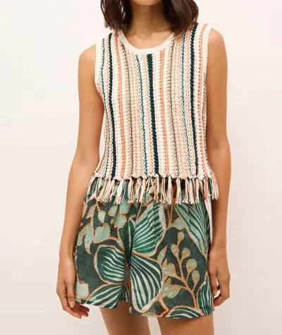 Marie Oliver Collins Tank In Primavera Stripe In Green